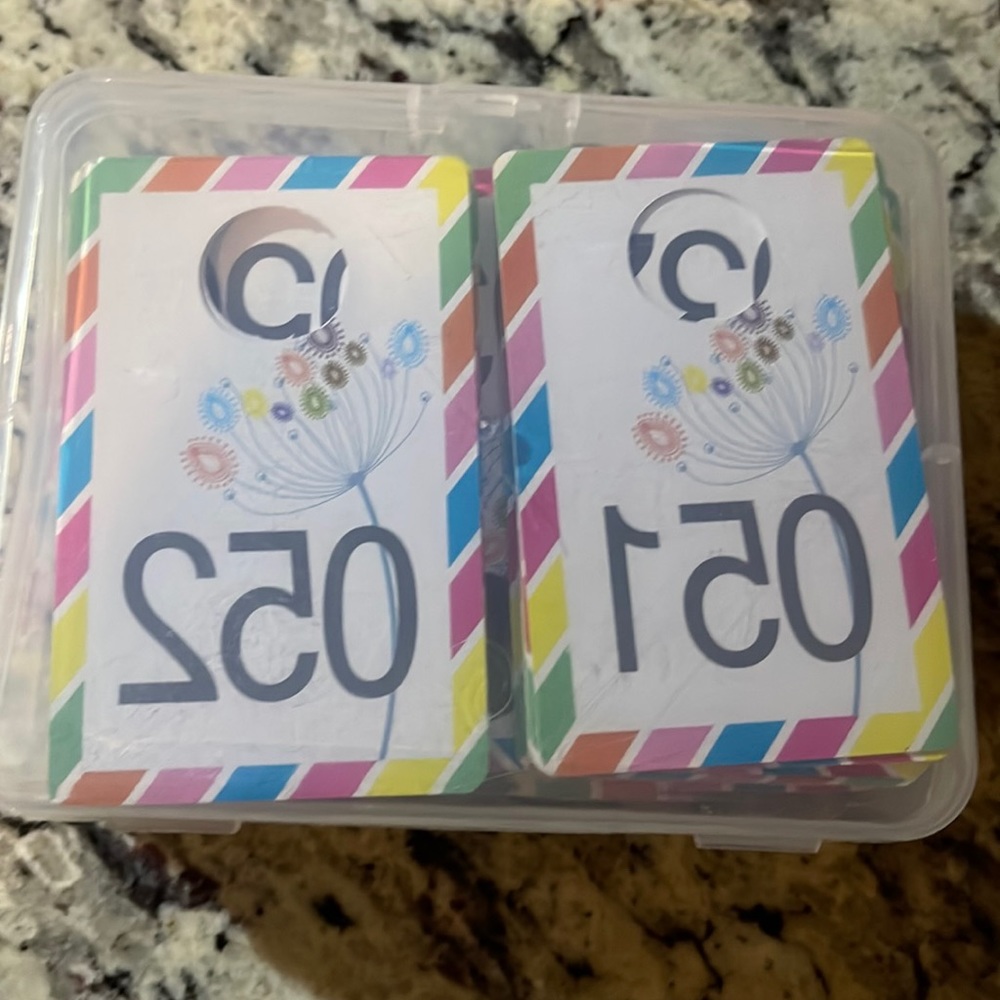 Box of 200 numbers, great for posh live shows
